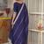 Blue plain chanderi silk anarkali