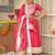 Pink embroidered cotton anarkali