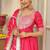 Pink embroidered cotton anarkali