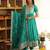 Green embroidered cotton anarkali