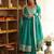 Green embroidered cotton anarkali