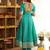 Green embroidered cotton anarkali