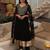 Black embroidered muslin anarkali