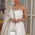 White plain georgette anarkali