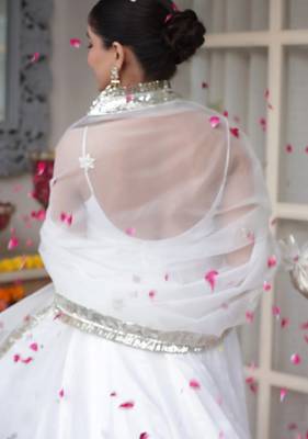 White plain georgette anarkali 4