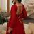 Red embroidered georgette anarkali