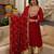 Red embroidered georgette anarkali