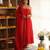 Red plain cotton anarkali