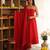 Red plain cotton anarkali