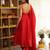 Red plain cotton anarkali