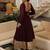 Burgundy plain georgette anarkali