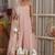 Beige plain silk blend anarkali
