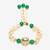 Green stone pearl kundan rakhi
