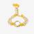 Yellow beaded kundan rakhi
