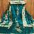 Women's teal handwork dress material