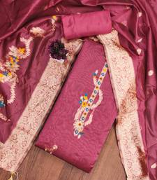 Women's pink handwork dress material