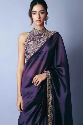 Purple Sequins And Dori Embroidered Jimmy Choo Saree