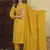 Dark Gold Embroidered Cotton Kurta and Pant Set with Dupatta