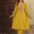 Dark Gold Embroidered Cotton Kurta and Pant Set with Dupatta