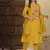 Dark Gold Embroidered Cotton Kurta and Pant Set with Dupatta