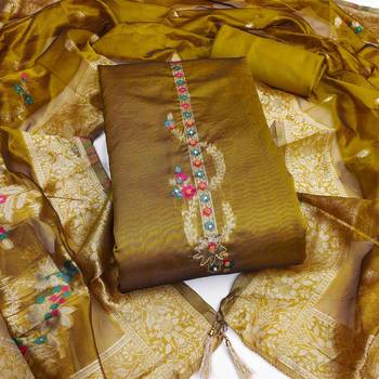 Women's mehndi handwork dress material 2
