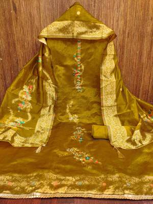 Women's mehndi handwork dress material 3