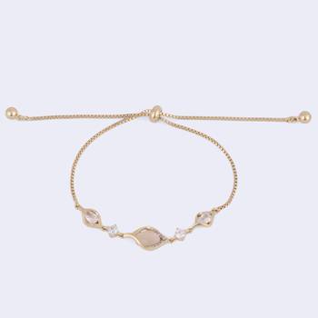Stylish unique design gold plated free size charm bracelet for women 3