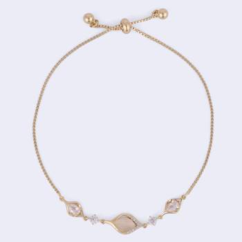 Stylish unique design gold plated free size charm bracelet for women 4