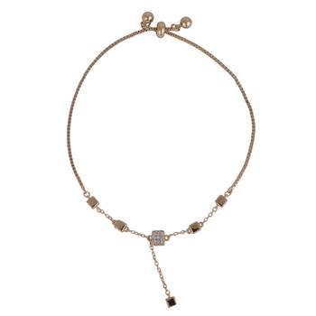 Superb square shape gold plated free size charm bracelet for women 2