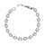 Modish round shape studded cz silver plated free size charm bracelet for women