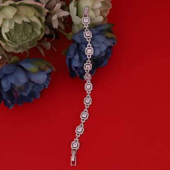Excellent square shape silver plated free size charm bracelet for women 1