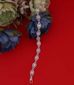 Excellent square shape silver plated free size charm bracelet for women