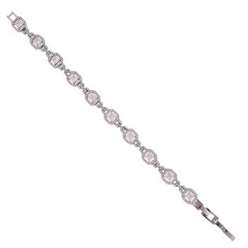 Excellent square shape silver plated free size charm bracelet for women 2