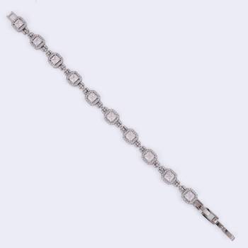 Excellent square shape silver plated free size charm bracelet for women 5