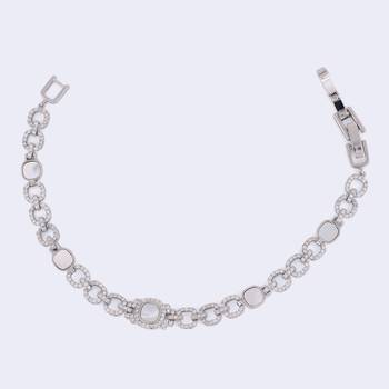 Exotic round shape silver plated free size charm bracelet for women 3