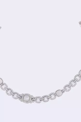 Exotic round shape silver plated free size charm bracelet for women