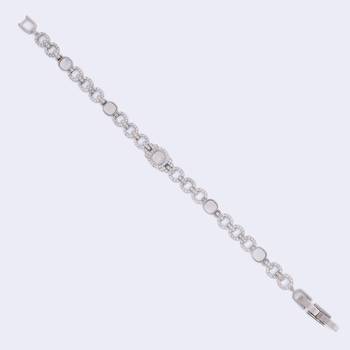 Exotic round shape silver plated free size charm bracelet for women 5