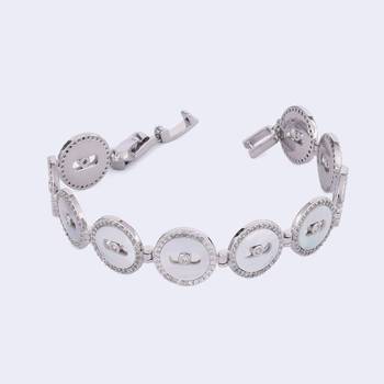 Inspired square shape silver plated free size charm bracelet for women 3