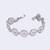 Inspired square shape silver plated free size charm bracelet for women