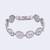 Inspired square shape silver plated free size charm bracelet for women