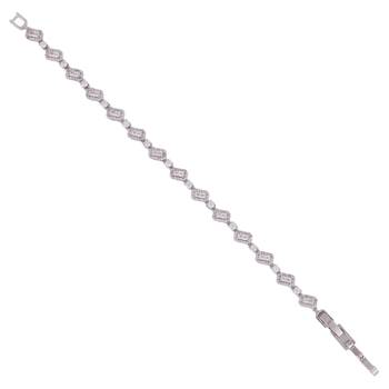 Elegant square shape silver plated free size charm bracelet for women 2