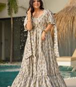 Grey color beautiful partywear attire for trendy girlie looks