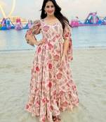 Pink color beautiful partywear attire for trendy girlie looks