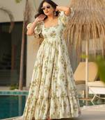 Pista color beautiful partywear attire for trendy girlie looks