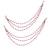 Lovely 3 string long chain red bead gold plated set of 2 ear-chain(kaanchain) for women