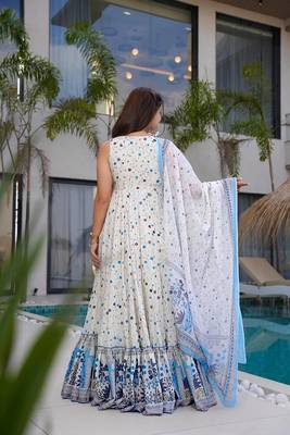 Off white color beautiful partywear attire for trendy looks 2