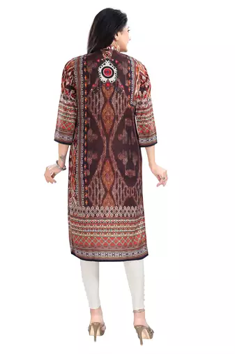 Brown color muslin digital printed formal kurta