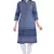 Blue color cotton slub fabric digital printed formal kurta