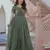 Green color silver crunchy fabric embroidered gown with koti