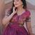 Onion color silver crunchy fabric designer embroidered gown with koti